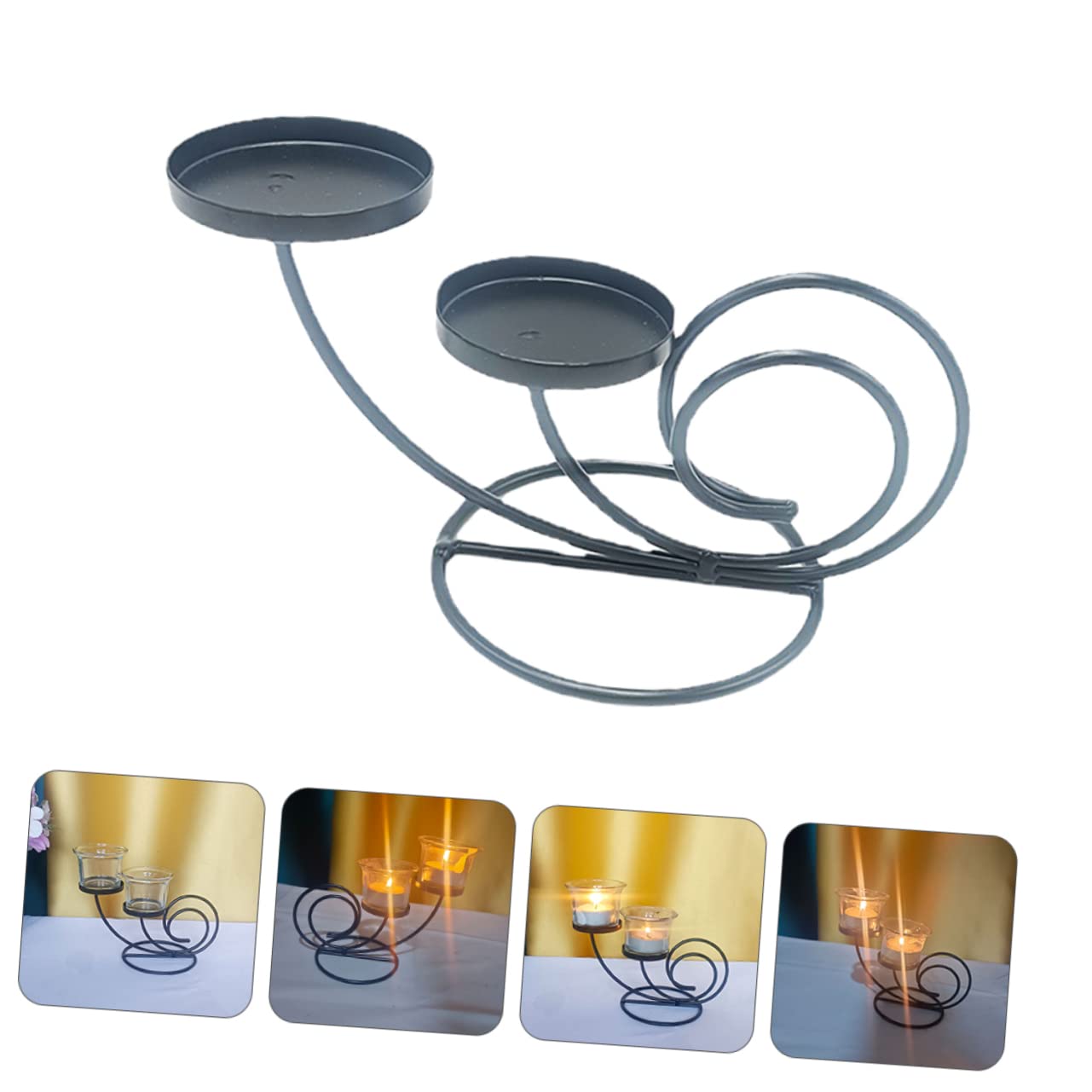 Amazon｜TOPPERFUN 錬鉄製 キャンドルスタンド インテリア装飾用